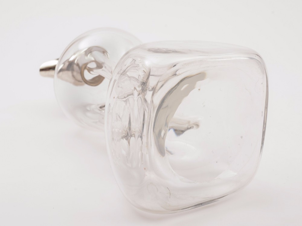 Edwardian Silver Topped Glug Glug Decanter, London 1901 View IV