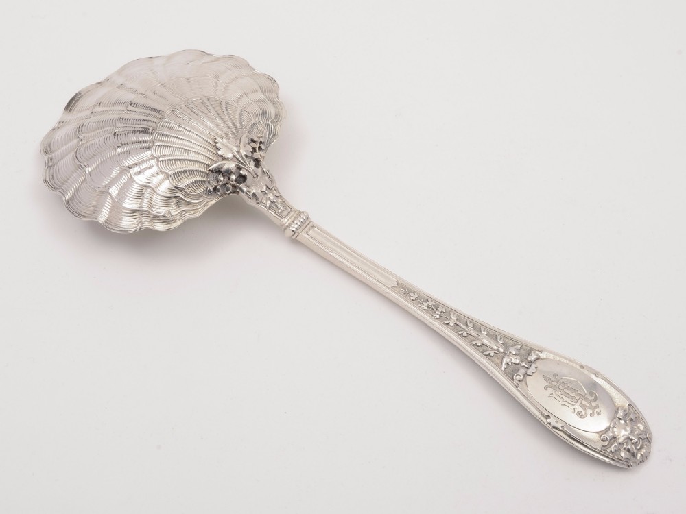 French Silver Serving Spoon, Circa 1900 View II