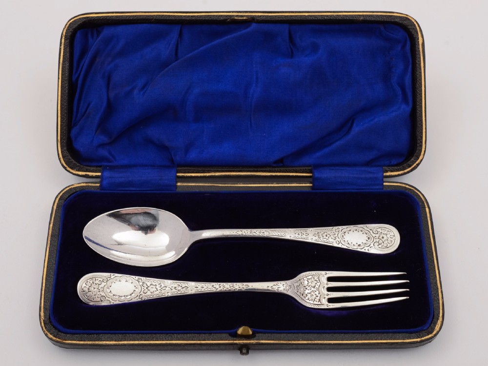 A Cased George V Silver Christening Set