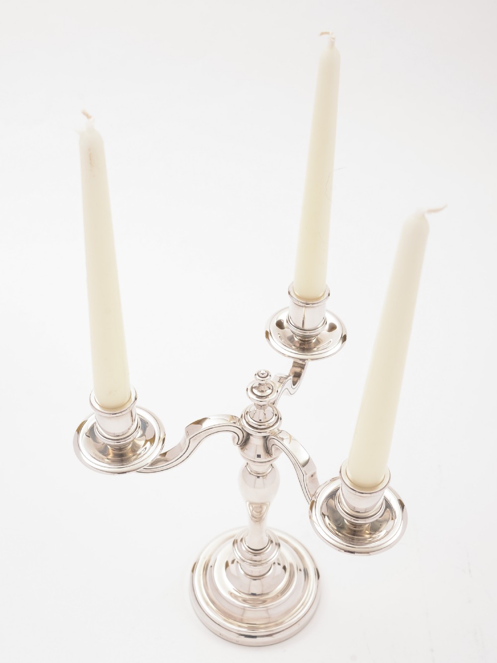 Christofle 3 Branch Candelabra, Circa 1920 View II