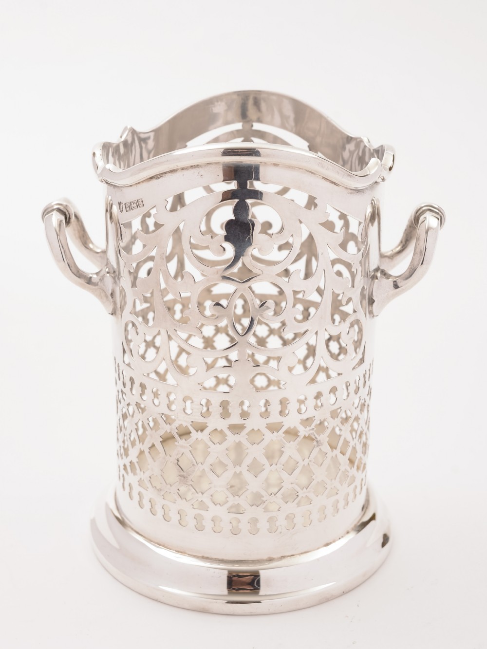 Edwardian Silver Bottle Holder, Sheffield 1905