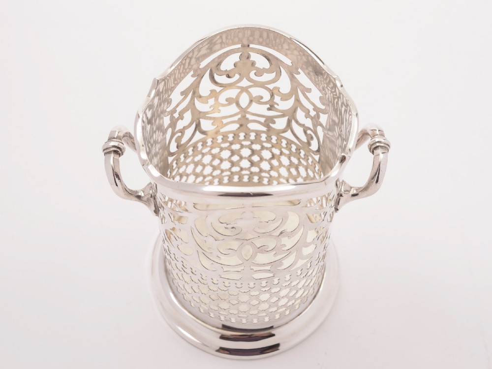 Edwardian Silver Bottle Holder, Sheffield 1905 View IV