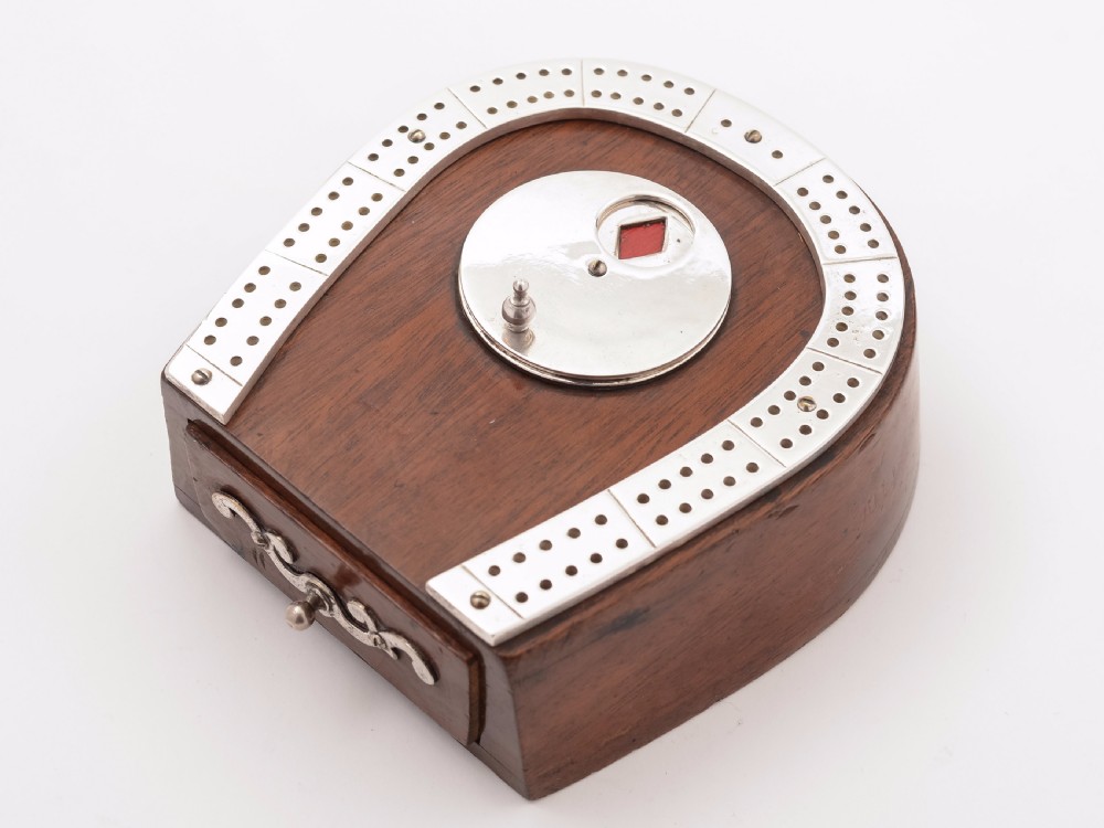 Edwardian Mahogany Cribbage Board, Circa 1905