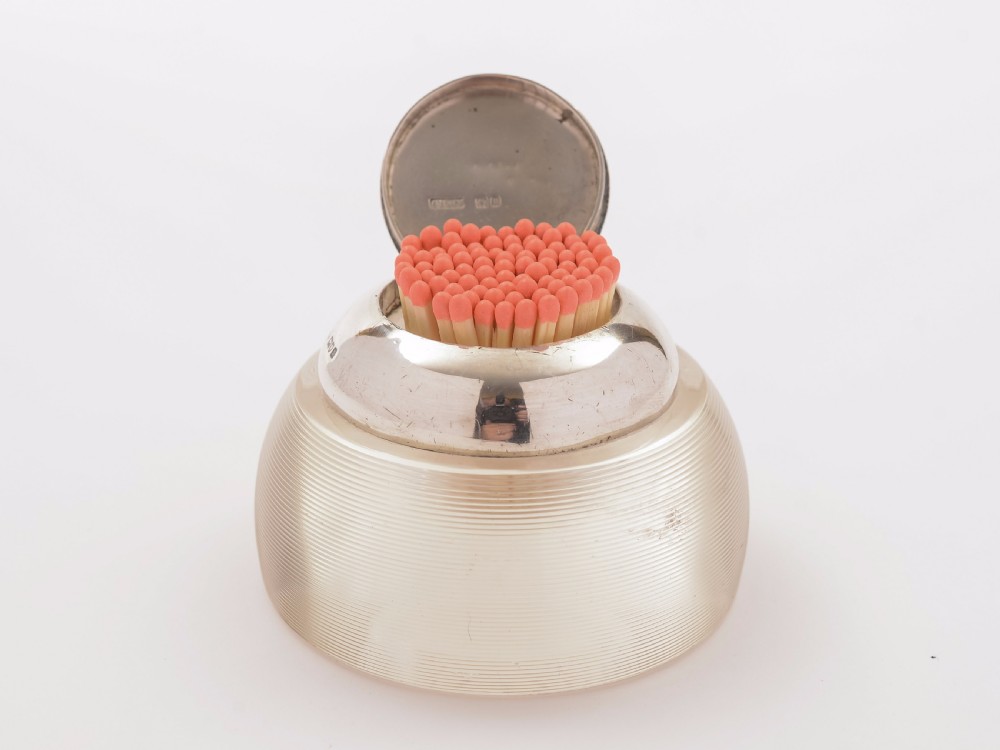 Edwardian Silver Topped Glass Matchstriker, London 1908