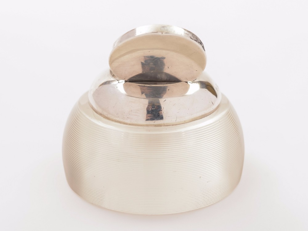 Edwardian Silver Topped Glass Matchstriker, London 1908 View II