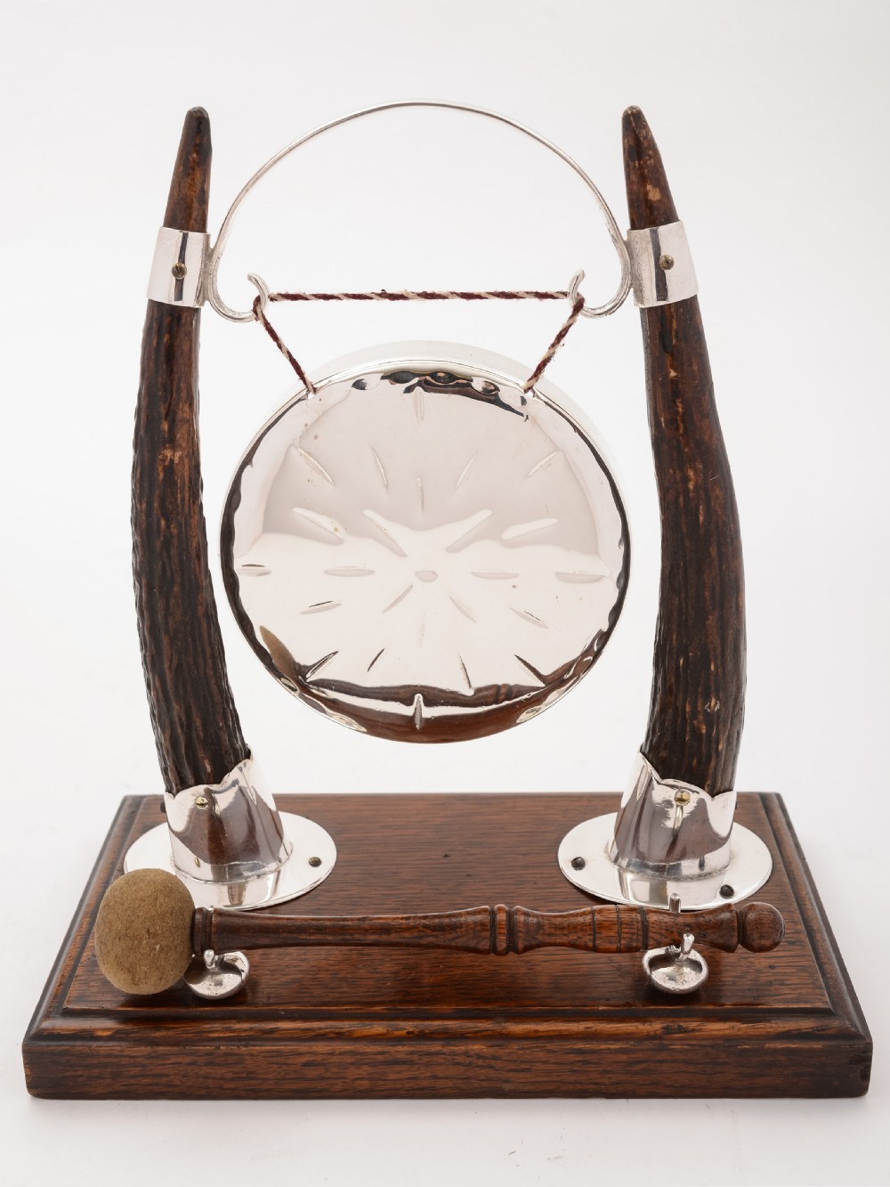 Victorian Antler Mounted Dinner Gong, Circa 1890