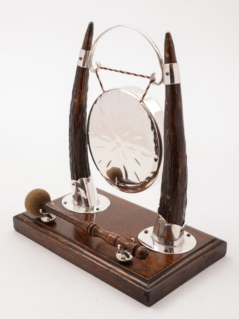Victorian Antler Mounted Dinner Gong, Circa 1890 View IV
