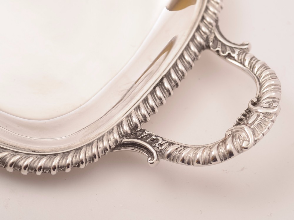 Edwardian Silver Plated Sandwich Tray, Circa 1905 View IV