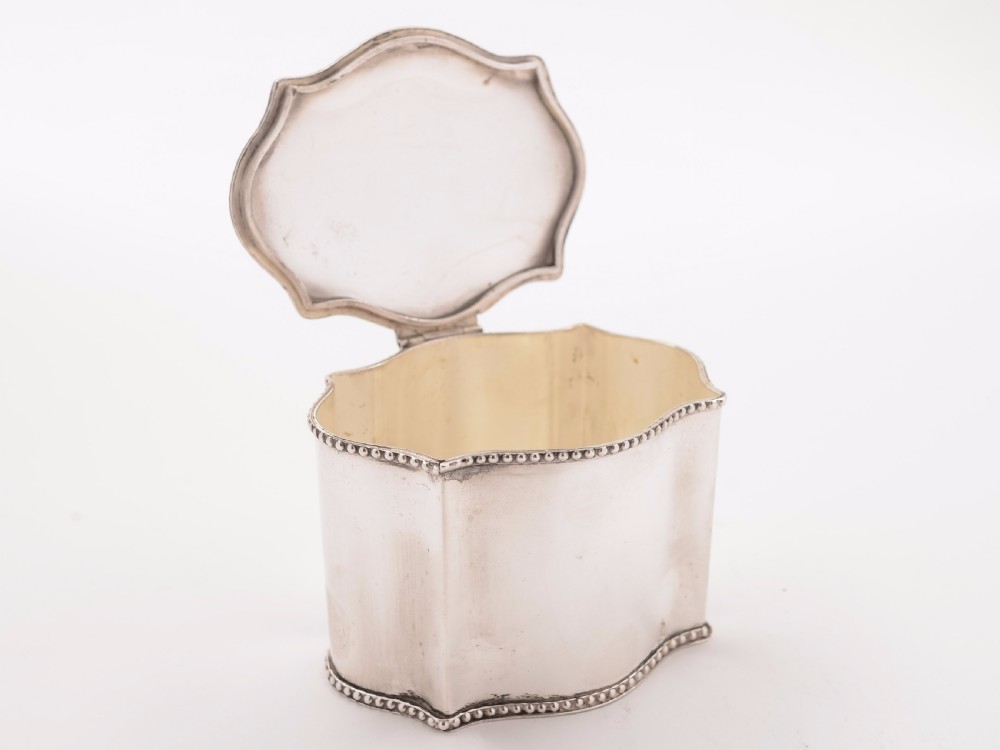 Edwardian Silver Plated Tea Caddy, Circa 1905 View III