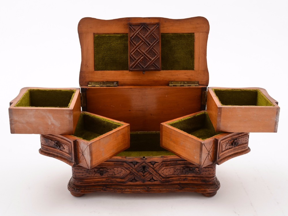 Black Forest Carved Jewellery Box, Circa 1900 View IV
