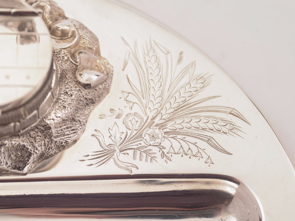Victorian Novelty Silver Plated Ink Stand, Circa 1880 View VI