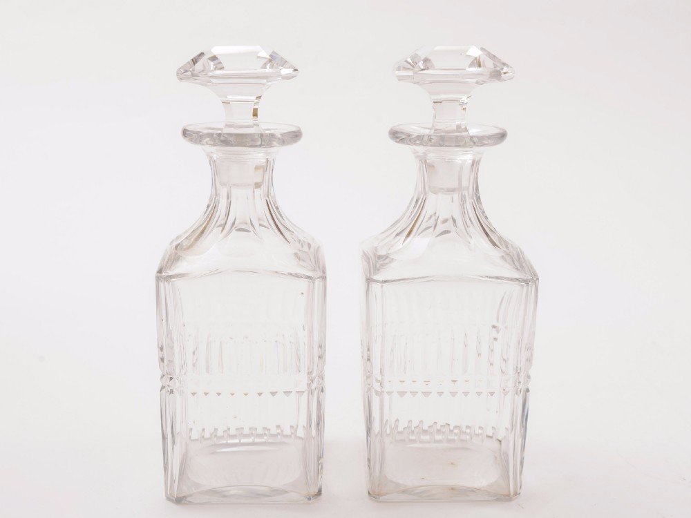 Pair of Edwardian Cut Glass Decanters, Circa 1905
