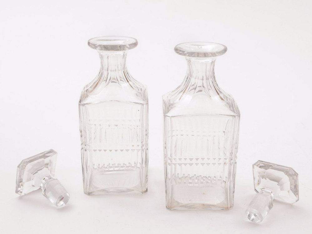 Pair of Edwardian Cut Glass Decanters, Circa 1905 View II
