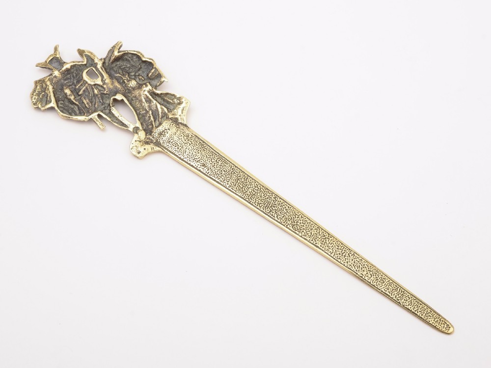 English Brass Paper Knife, 1934 View II