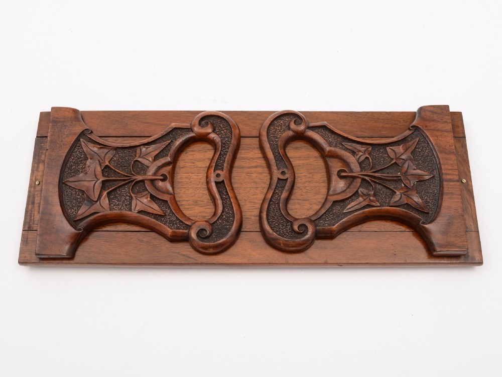 Victorian Carved Walnut Book Slide, Circa 1890