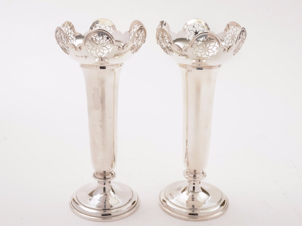 Pair of Silver Vases, Sheffield 1911