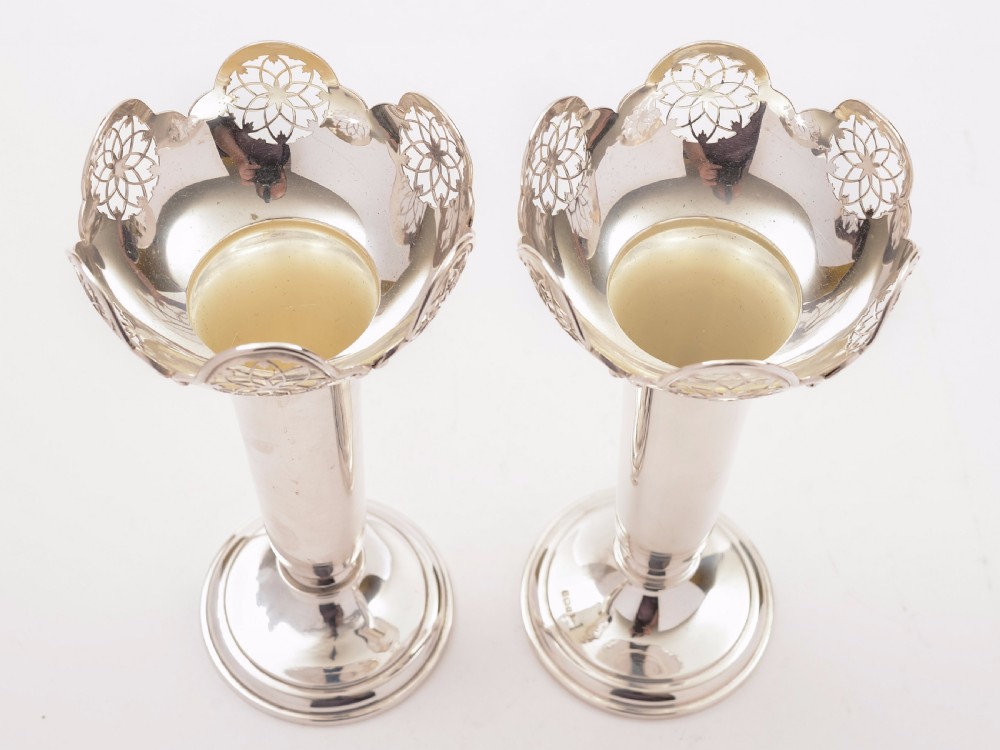 Pair of Silver Vases, Sheffield 1911 View II