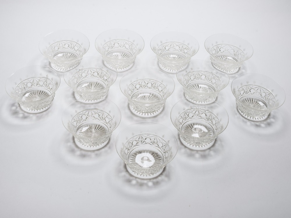 Edwardian Set of 12 Cut Glass Finger Bowls, Circa 1905