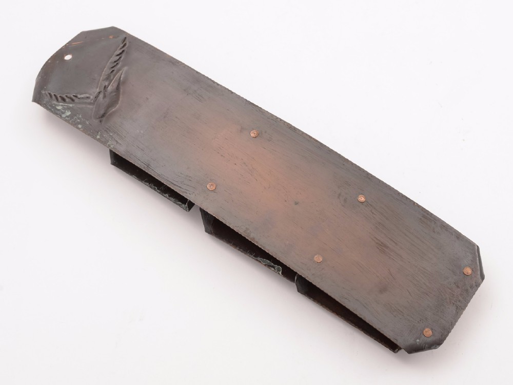 Arts & Crafts Copper Letter Rack, Circa 1900 View II