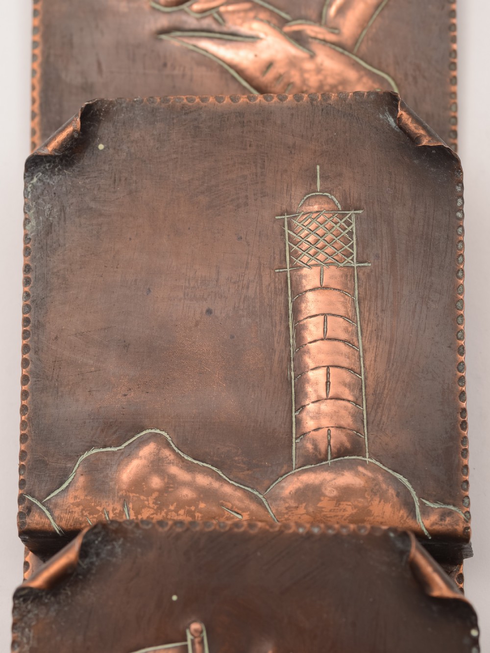 Arts & Crafts Copper Letter Rack, Circa 1900 View III