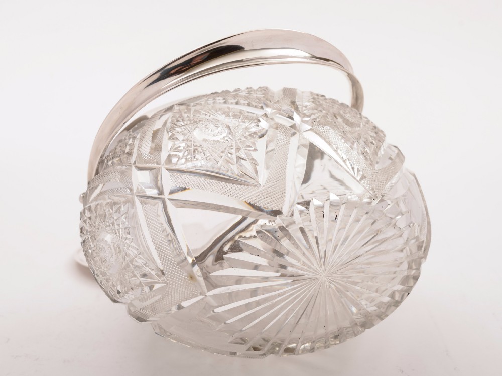 Continental Silver Topped Cut Glass Biscuit Box, Circa 1900 View IV