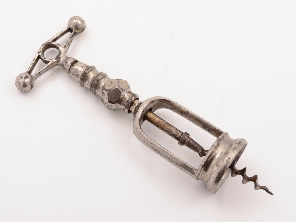 French Plated Steel Corkscrew, Circa 1880 View II