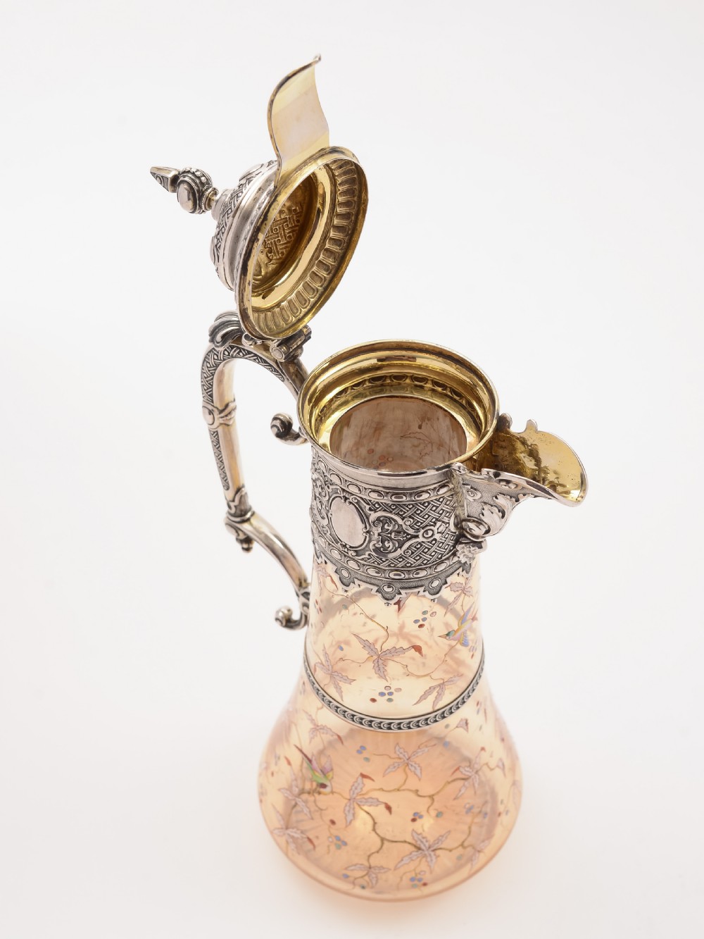 Bohemian Silver Topped Claret Jug, Circa 1900 View III