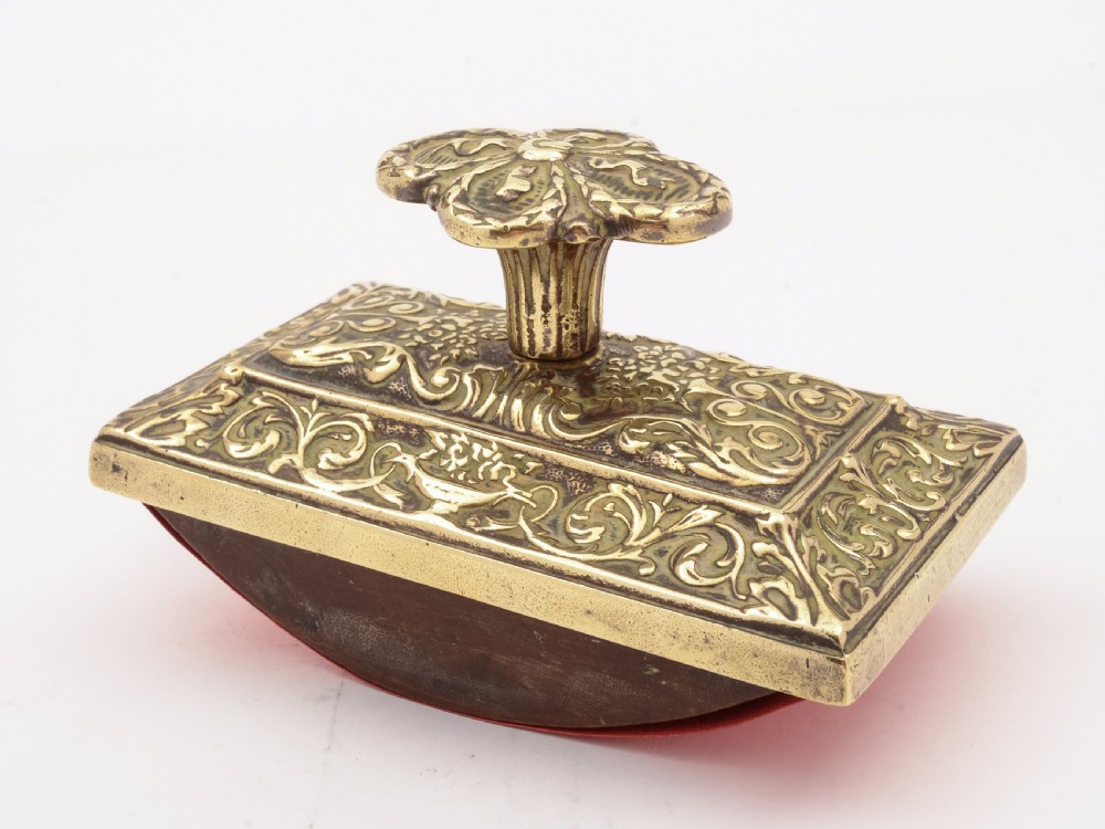 Edwardian Brass Rocker Blotter, Circa 1905