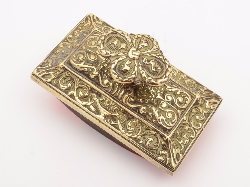 Edwardian Brass Rocker Blotter, Circa 1905 View II