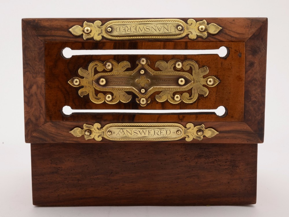 Victorian Letters 'Answered & Unanswered' Box, Circa 1880 View III