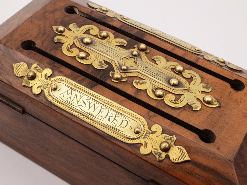 Victorian Letters 'Answered & Unanswered' Box, Circa 1880 View VII