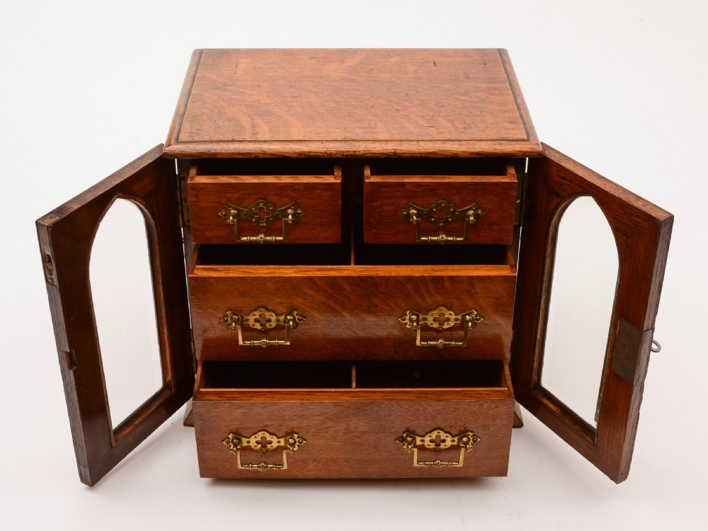 Victorian Oak 3 Drawer Cabinet, Circa 1890 View IV