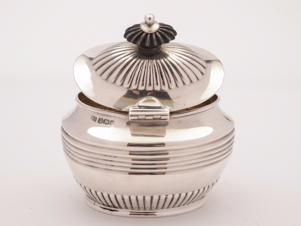 George V Silver Tea Caddy, Sheffield 1919 View II