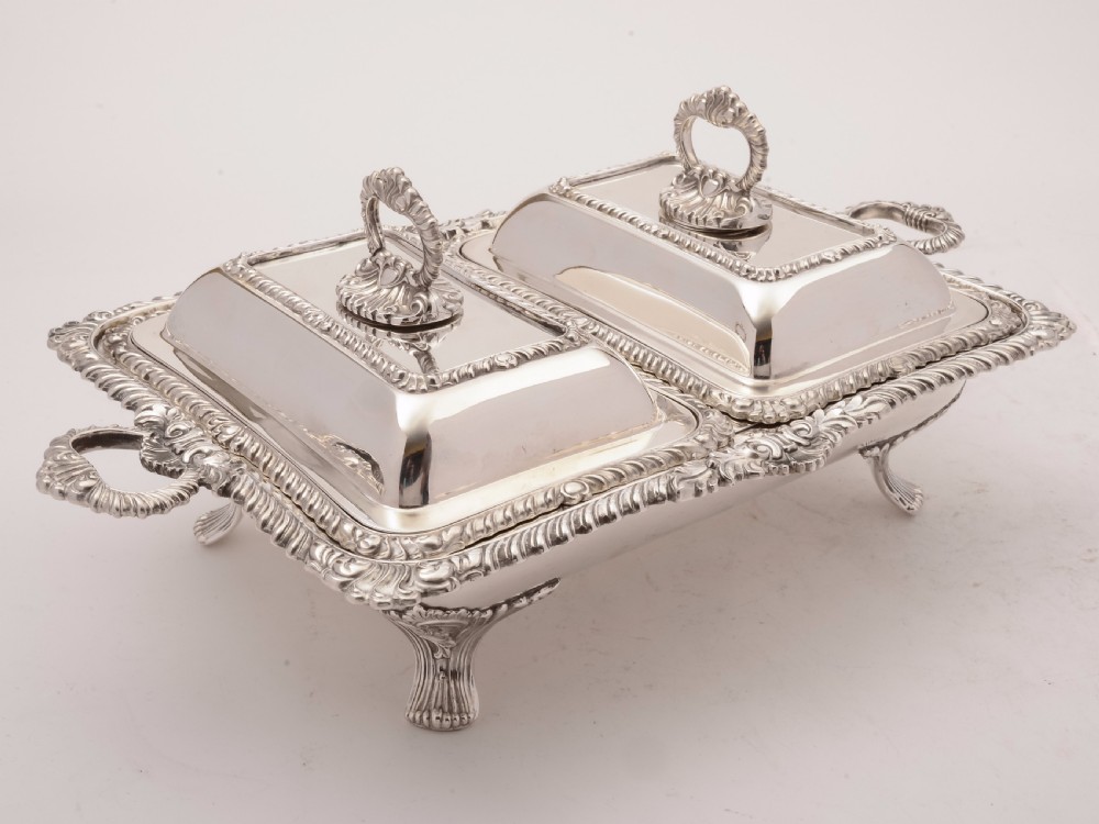 Victorian Double Entree Dish and Stand, Circa 1880