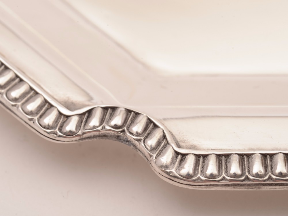 Art Deco Octagonal Silver Plated Tray, Circa 1930 View IV