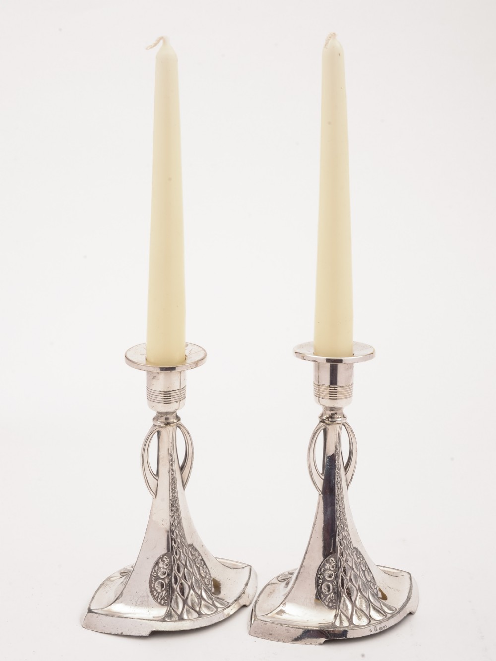 Pair of WMF Pewter Candlesticks, Circa 1900