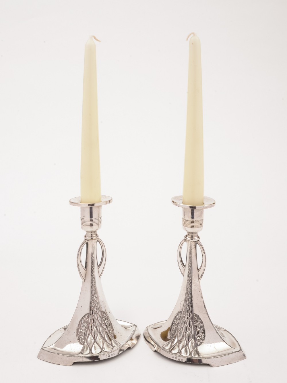 Pair of WMF Pewter Candlesticks, Circa 1900 View II