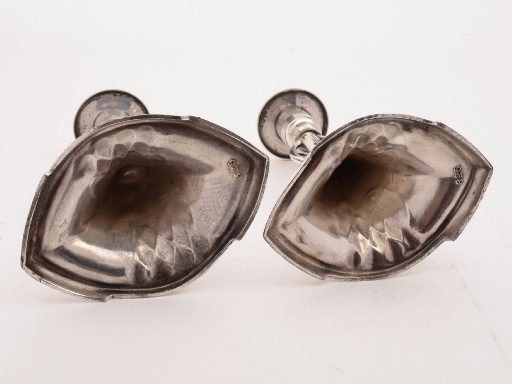 Pair of WMF Pewter Candlesticks, Circa 1900 View V