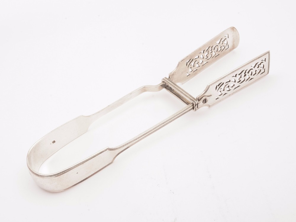Victorian Silver Serving Tongs, London 1846