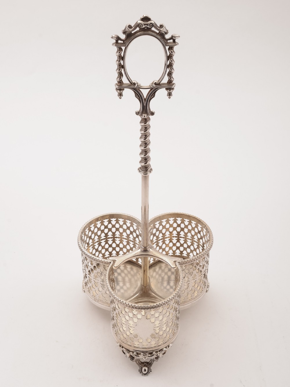 Victorian Three Bottle Decanter Stand, Circa 1870 View III