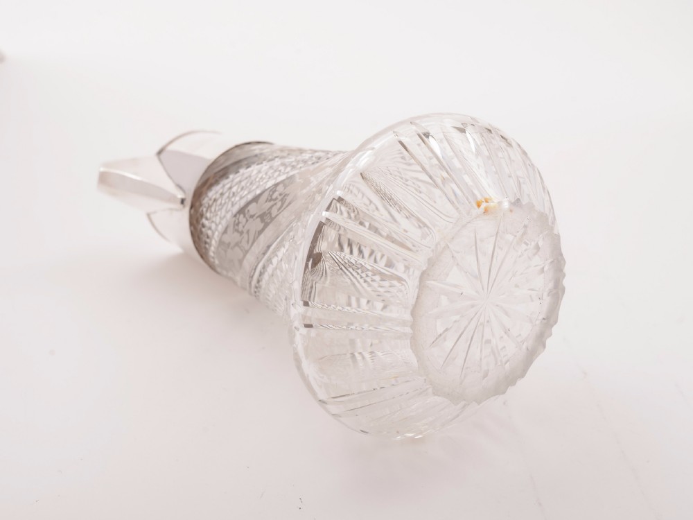Victorian Etched and Cut Glass Claret Jug, Circa 1890 View III