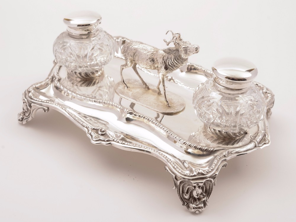 Victorian Stag Double Inkstand, Circa 1890