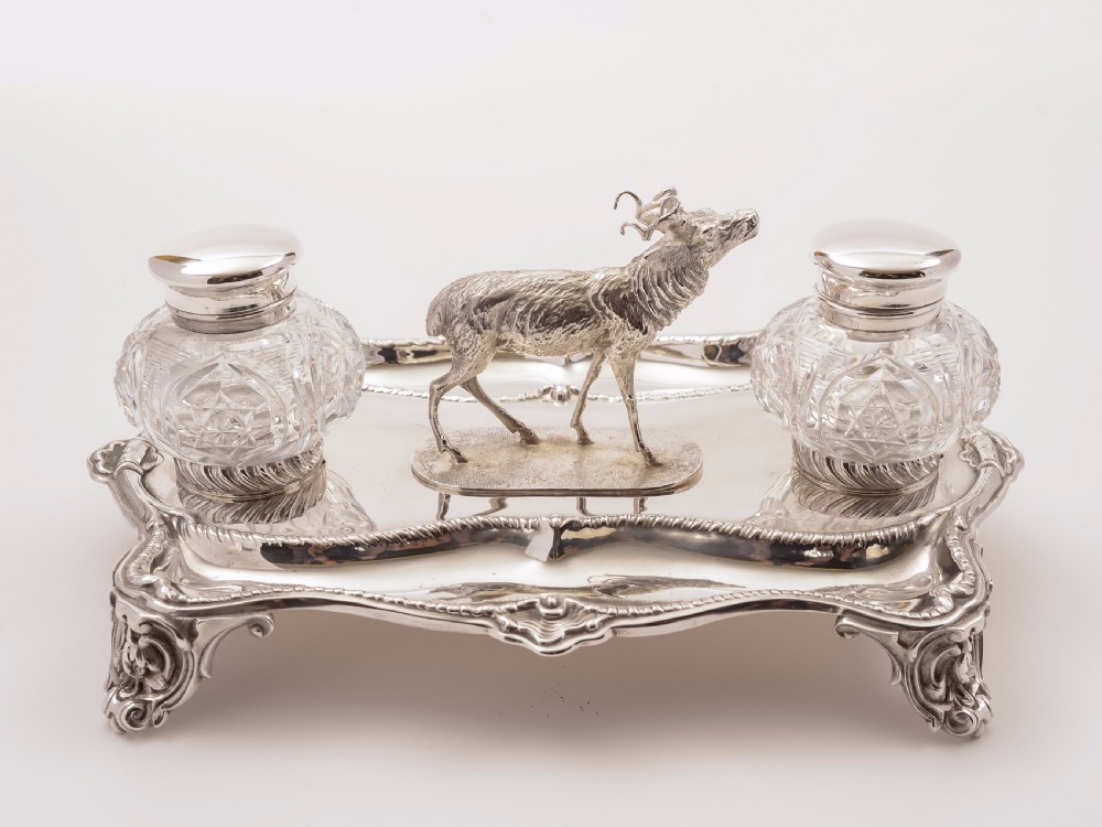 Victorian Stag Double Inkstand, Circa 1890 View II
