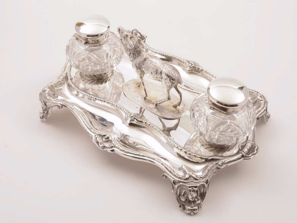Victorian Stag Double Inkstand, Circa 1890 View III