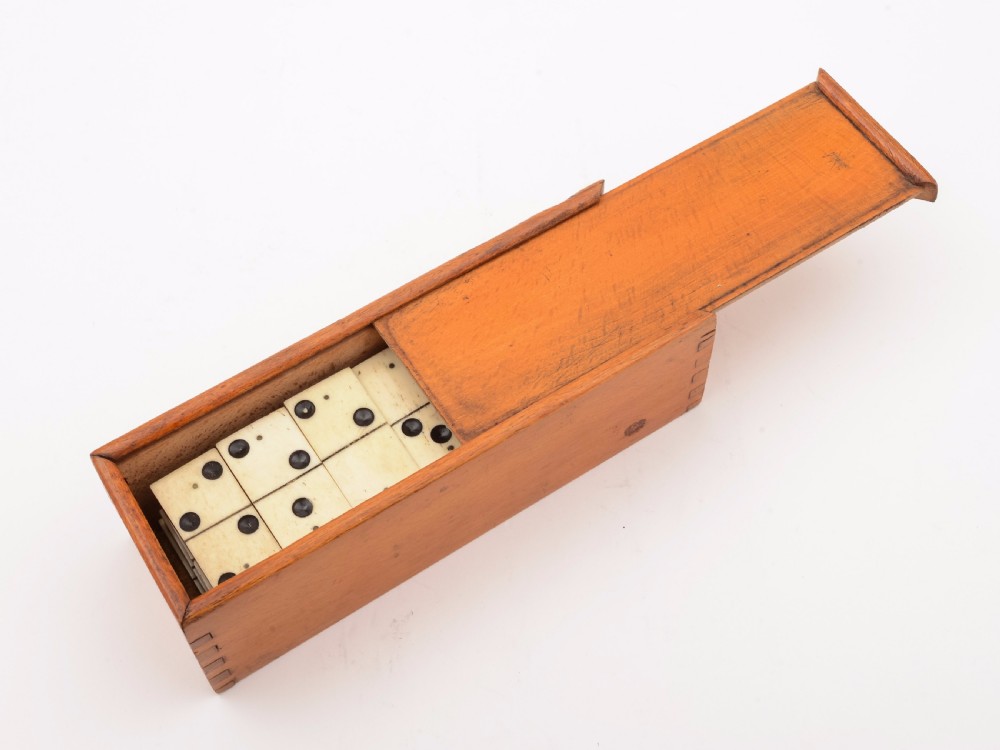 Edwardian Bone and Ebony Dominoes, Circa 1905 View II