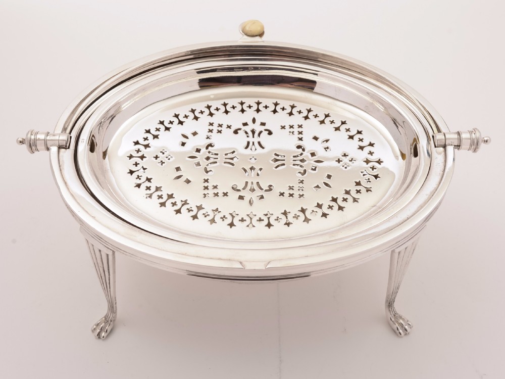 Victorian Silver Plated Rollover Dish, Circa 1890 View II