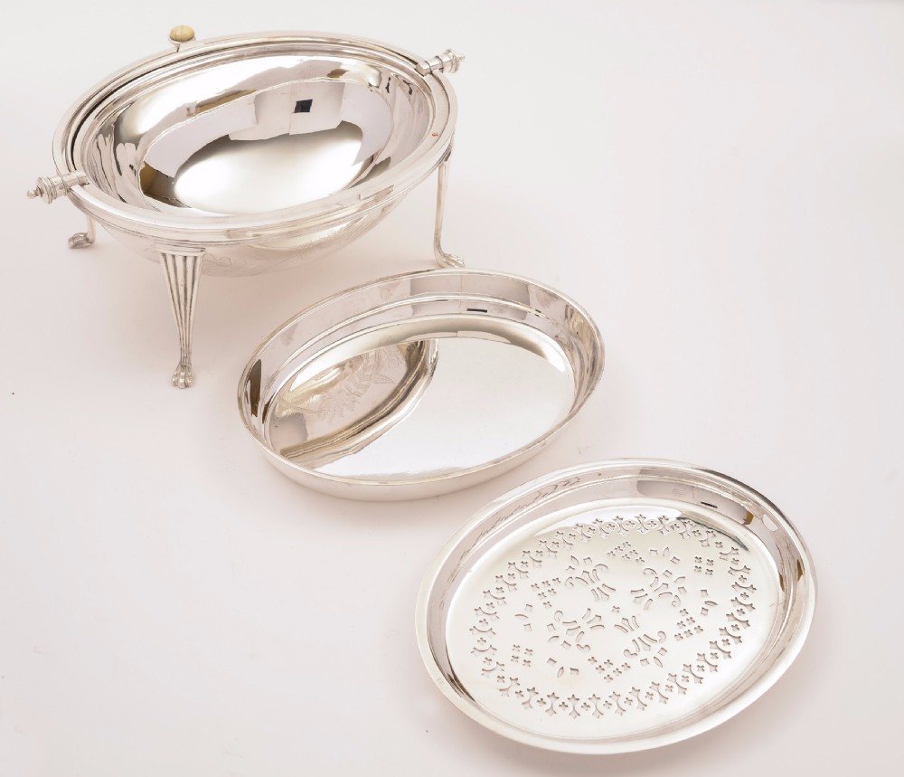 Victorian Silver Plated Rollover Dish, Circa 1890 View III