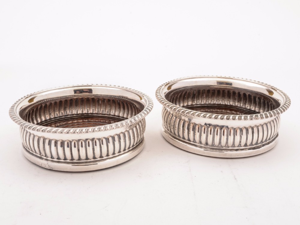 Pair of Sheffield Plated Coasters, Circa 1840 View III
