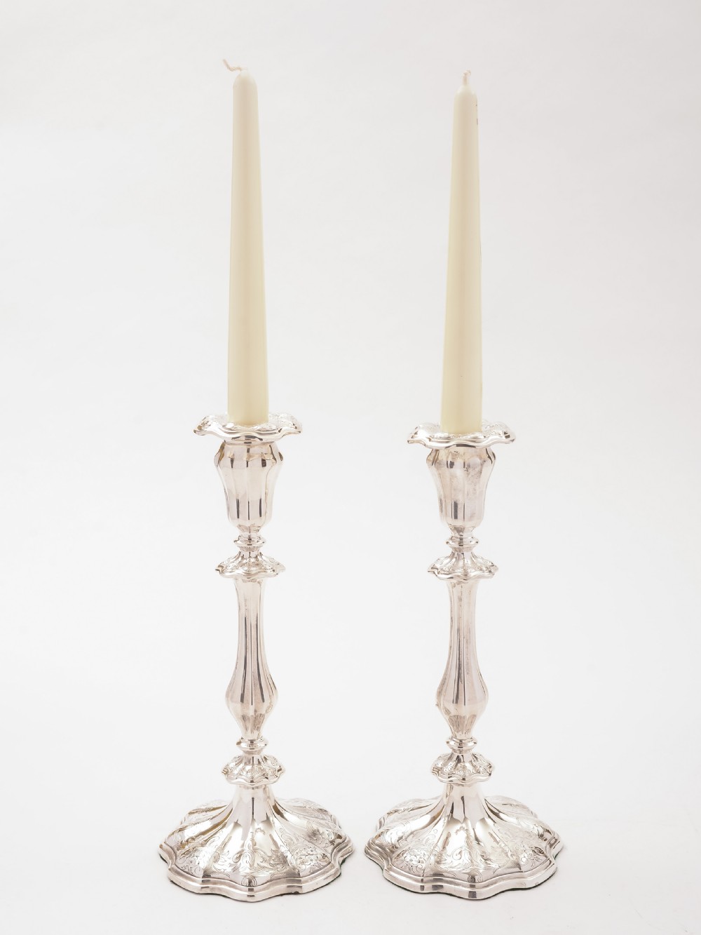 Pair of Victorian Silver Plated Candlesticks, Circa 1870