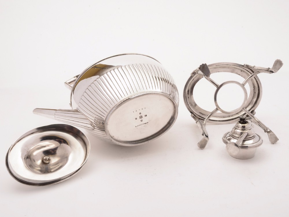 Victorian Silver Plated Kettle on Stand, Elkington 1883 View III